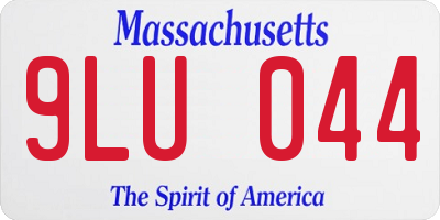 MA license plate 9LU044
