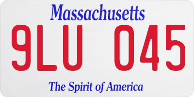 MA license plate 9LU045