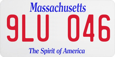 MA license plate 9LU046