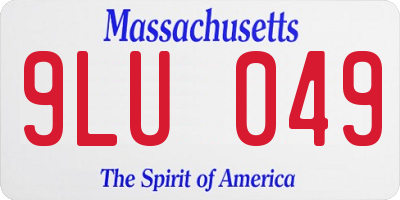 MA license plate 9LU049