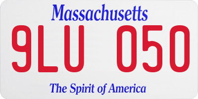 MA license plate 9LU050