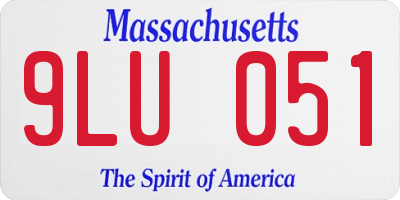 MA license plate 9LU051