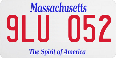 MA license plate 9LU052