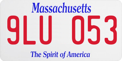 MA license plate 9LU053