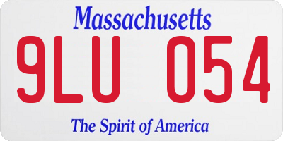 MA license plate 9LU054