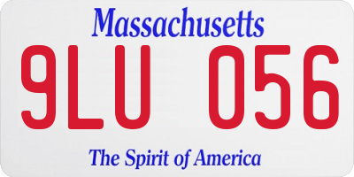 MA license plate 9LU056