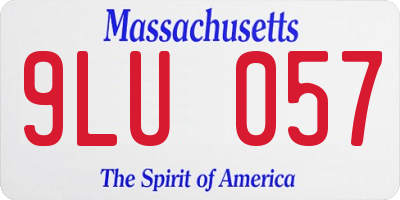 MA license plate 9LU057