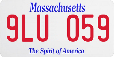 MA license plate 9LU059