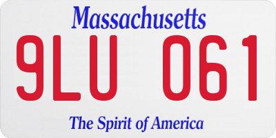 MA license plate 9LU061