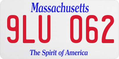 MA license plate 9LU062