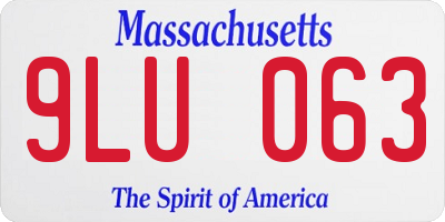 MA license plate 9LU063