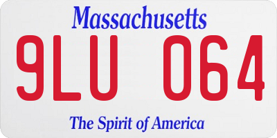 MA license plate 9LU064