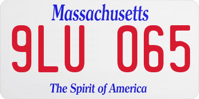 MA license plate 9LU065