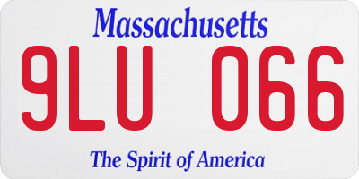 MA license plate 9LU066