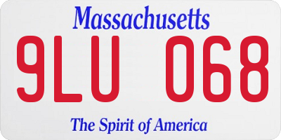 MA license plate 9LU068