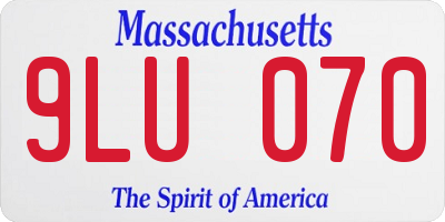 MA license plate 9LU070