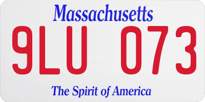 MA license plate 9LU073