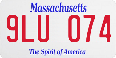 MA license plate 9LU074