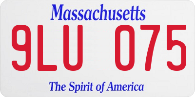 MA license plate 9LU075