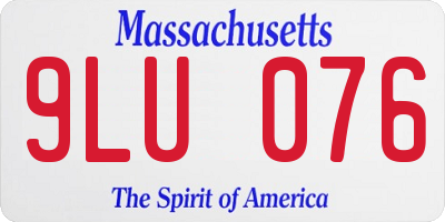 MA license plate 9LU076