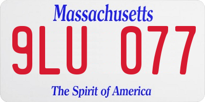 MA license plate 9LU077