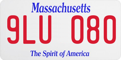 MA license plate 9LU080