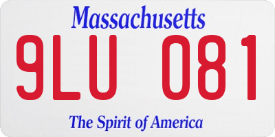 MA license plate 9LU081