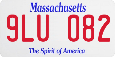 MA license plate 9LU082