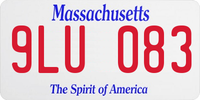 MA license plate 9LU083
