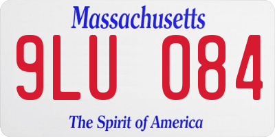 MA license plate 9LU084