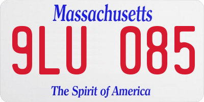 MA license plate 9LU085