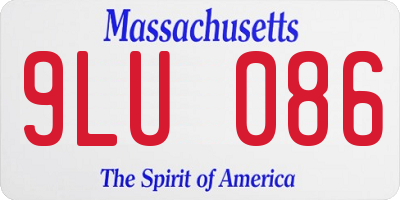 MA license plate 9LU086