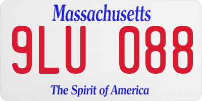 MA license plate 9LU088
