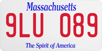 MA license plate 9LU089