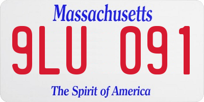 MA license plate 9LU091
