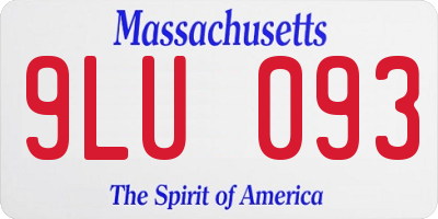 MA license plate 9LU093