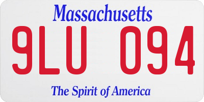 MA license plate 9LU094