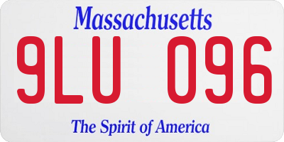 MA license plate 9LU096