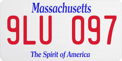 MA license plate 9LU097