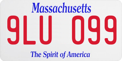 MA license plate 9LU099