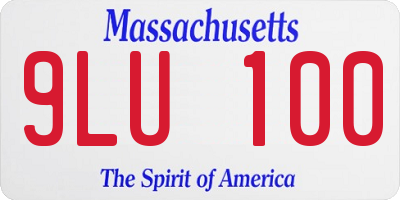 MA license plate 9LU100