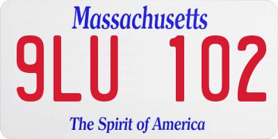 MA license plate 9LU102