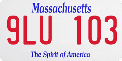 MA license plate 9LU103