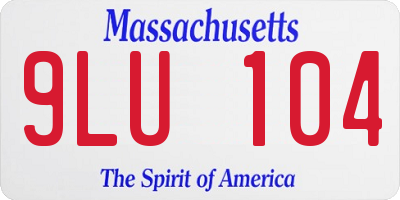 MA license plate 9LU104