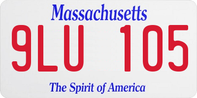 MA license plate 9LU105