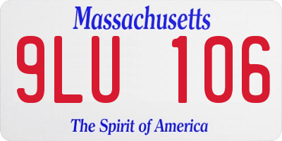 MA license plate 9LU106
