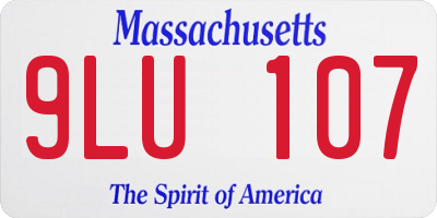 MA license plate 9LU107