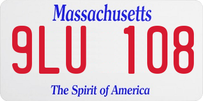 MA license plate 9LU108