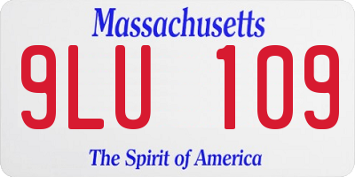 MA license plate 9LU109