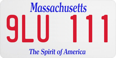 MA license plate 9LU111